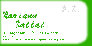 mariann kallai business card